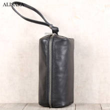 Alisara Clutch Bag Genuine Cow Leather Luxury Handmade Zipper Long Wallets Casual Organizer Hand Bags Big Capacity Phone Purse 2024 - buy cheap