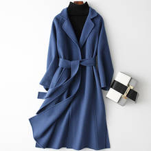 100% Wool coat women winter coat wool 2020 blue warm thick long coat female brand  big large plus size autumn spring winter coat 2024 - buy cheap