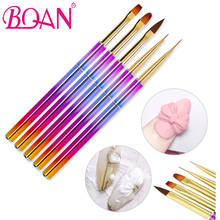 BQAN 5Pcs/Set Colorful Professional Manicure UV Gel Brush Nail Art Nylon On Hair Painting Drawing Liner Brush Phototherapy Tools 2024 - buy cheap