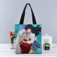Bolso de mano de lona de Anime InuYasha, bolsa de compras plegable, reutilizable, ecológico, grande, Unisex, 1208 2024 - compra barato