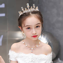 Tiaras y coronas para niños, diademas de perlas para niñas y mujeres, accesorios para el cabello de cristal, Color dorado y plateado, regalo de fiesta 2024 - compra barato