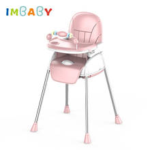 IMBABY-Silla de alimentación multifunción para bebé, silla alta plegable con cojín, cinturón de seguridad y Rueda, cinco modos 2024 - compra barato