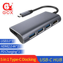 USB Type C док-станция для HDMI HUB USB-C адаптер для MacBook Samsung S8/S9 Huawei Pro 5 в 1 мульти Type-C HDMI конвертер 2024 - купить недорого