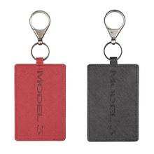 2 Pcs Key Card Holder for Tesla Model 3, Anti-Dust Light Leather with Keychain for Tesla Model 3 Accessories - Black & Red 2024 - buy cheap