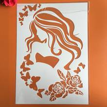 A4 29 * 21cm beauty Girl DIY Stencils Wall Painting Scrapbook Coloring Embossing Album Decorative Paper Card Template 2024 - buy cheap