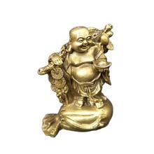 Chinese old feng shui decorate bronze Money bag Maitreya Buddha 2024 - buy cheap