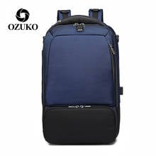 OZUKO Men's backpack waterproof men's backpack with rainproof cover men's big bag brand USB charging Travel Bag Laptop Backpack 2024 - buy cheap