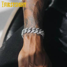 Pulseira de corrente cubana, bracelete clássico joia cor de prata com 18mm de elos, joia de hiphop para mulheres e homens 2024 - compre barato