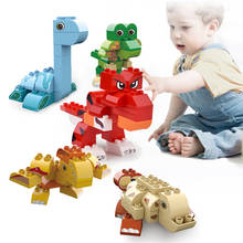 Blocos de construção de dinossauro diy, conjunto de tijolos de construção de tamanho grande, brinquedos de dinossauro para meninos e crianças com 101 peças 2024 - compre barato