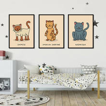 Canvas HD Print Pictures Cat Wall Artwork Modular Animal Painting Poster Nordic Living Room Cartoon Home Decoration 2024 - buy cheap