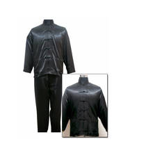 Tradicional chinês masculino cetim wu shu uniforme manga longa camisa & calça kung fu tai chi terno manga longa chinês traje nacional 2024 - compre barato