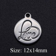 5pcs/lot 100% Stainless Steel Love Heart DIY Charm Pendant Wholesale Never Tarnish Bracelet Making Charms Top Quality 2024 - buy cheap