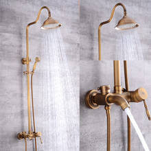 Antique Rain Shower Faucets Set with Hand Brass Wall Mounted Shower Mixer for Bathroom Bath Luxury Rainfall Shower Set 2024 - buy cheap