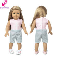 Camisa de muñeca para niña de 18 pulgadas, pantalones plateados de 40cm, ropa de verano para muñeca, regalos para niña 2024 - compra barato