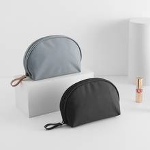 Bolsa de cosméticos japonesa de Color puro para mujer, bolso de concha con cremallera, bolsa pequeña de maquillaje, organizador de viaje, cosméticos 2024 - compra barato