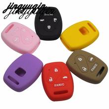 jingyuqin Silicone Car Key Cover Case For Honda Accord CR-V Civic Insight Ridgeline 4 Buttons 3 Button+Panic New Holder Cover 2024 - buy cheap