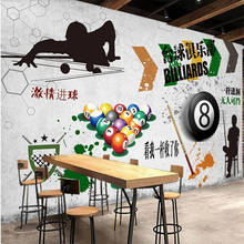 Retro Nostalgic Billiards Club Industrial Decoration Mural Wallpaper 3D Billiards Room Background Wall Paper Wall Cloth 3D 2024 - buy cheap