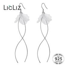 LicLiz New 925 Sterling Silver White Flower Long Drop Earrings for Women Tassel Drop Dating Silver Jewelry Brincos LE0609 2024 - buy cheap