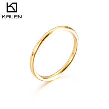 Kalen design simples clássico mini geométrica metal polido superfície novo produto plana anel de aço inoxidável jóias presente para a mulher 2024 - compre barato