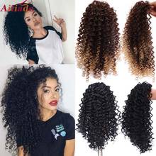 AILIADE Draw string Puff Afro Kinky Curly ponytail African American Short Wrap Synthetic clip in ponytail Hair Extensions 12inch 2024 - buy cheap