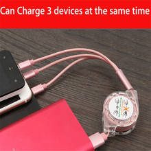 Cable cargador USB 3 en 1 de doble puerto, accesorio multiusos para teléfono móvil, tableta, sincronización de datos, 2.4A, 1 m 2024 - compra barato