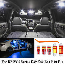 Lámpara LED Canbus blanca, azul hielo, libre de errores, luz de carga de mapa de cúpula de lectura Interior para BMW serie 5, E39, E60, E61, F10, F11 2024 - compra barato