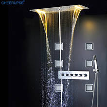 Juego de ducha de agua de lluvia para baño, cortina termostática oculta, Sistema de ducha de cascada, mezclador de agua de lluvia para SPA, grifo de baño 2024 - compra barato