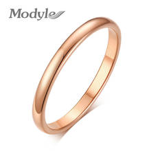 Modyle 2mm Silver Color Ring Stainless Steel Wedding Brands Dome Men Women Plain Ring Classic Engagement Gifts 2024 - buy cheap