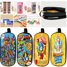 Children Cartoon Pen Bag Game Super Zings Double Layer Pencil Case Student Stationery Storage Bag Kids Superzings Pencil Box New 2024 - buy cheap