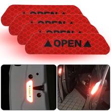 4Pcs Adhesive Car Door Open Reflective Sticker Warning Tape Warning Mark Decal Bumper Strip Safety Driving Auto Accessory 2024 - buy cheap