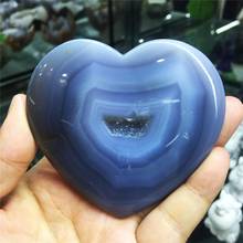 Natural texture Agate crystal cave Crystal hand carved love shape polished gemstone agate pieces for home decoration 2024 - buy cheap