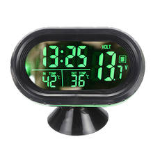 3-in-1Digital LED Display Car Thermometer Voltmeter Auto Indoor Outdoor Temperature Voltage Meter Digital Backlight Clock 2024 - buy cheap