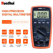 Цифровой мини-мультиметр RuoShui 81B, Автоматический диапазон, удобный Измеритель сопротивления тока, напряжения, температуры, карманный амперметр 2024 - купить недорого