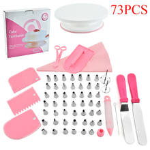 Conjunto de confeitaria giratória multifuncional, acessórios de cozinha e sobremesas para decoração de bolos, plástico rosa 2024 - compre barato