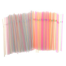 200Pcs Disposable Straws Flexible Plastic Drinking Straws Fluorescent Straws Party Bar Club DIY Drink Straw Bar Accessories 2024 - buy cheap