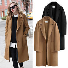 Plus Size 5XL Autumn Winter Wool Coats 2021 European Style Women Long Coats Single-breasted Female Woolen Jackets Coats Clothes 2024 - buy cheap