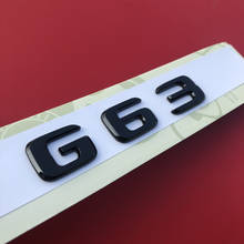 Letras números emblema emblema logotipo para mercedes amg g63 c63 e63 s63 glc43 gle55 glk63 tronco estilo do carro adesivo 2017 preto brilhante 2024 - compre barato