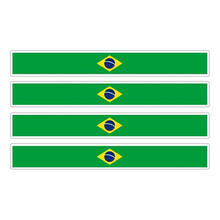 4pcs Patriotic Stickers Flag Stripes Vinyl KK PVC 13cm X 1.7cm Car Window Motorcycle Decoration Tuning Brazil Car Stickers 2024 - buy cheap
