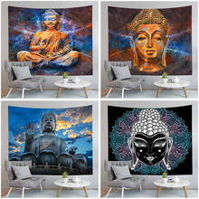Estatua de Buda indio, tapiz de meditación colgante de pared, Mandala, tapices de tela, Alfombra de Yoga, decoración Bohemia 2024 - compra barato