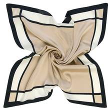 Vintage Silk Plaid Work Dress Stewardess Scarf Women Tartan Pattern Neckerchief Silk Square Bandana Foulard 2018 60*60cm 2024 - buy cheap