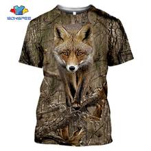 SONSPEE Camo, футболка с 3D изображением животных, лисы, летняя повседневная мужская футболка, модная уличная одежда, Женский пуловер, футболка с коротким рукавом, топы 2024 - купить недорого
