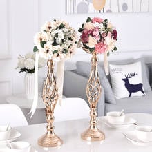 10PCS Wedding Vase Metal Candlestick Road Lead Props Home Decoration wedding  Table Center fFower Stand Candle Holder 2024 - buy cheap