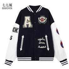 Baseball Varsity Jacket Men Women Harajuku Streetwear Letter Flocking Embroidery Hip Hop Bomber Coat Oversized College Jackets 2024 - buy cheap