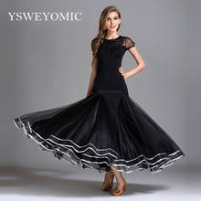 YSWEYOMIC-Falda moderna negra para mujer, vestido de salón de baile, estándar nacional, vals, Tango, traje de competición, vestido de salón para mujer española, 2019 2024 - compra barato