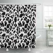 Cortinas de banheiro marrom de luxo, com estampa de leopardo, preto e branco, em tecido de poliéster, à prova d'água, conjunto de 72x78 polegadas 2024 - compre barato