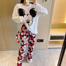 Disney-Conjunto de pijamas de Mickey Pooh, ropa de dormir con dibujos animados, conjunto de ropa de noche 2024 - compra barato