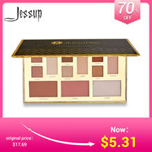 Jessup-paleta de sombras profissional, com glitter, natural, iluminador fácil de usar, pó terra 2024 - compre barato