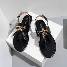 Sandálias femininas casuais de verão com borla, sapatos de praia para mulheres, com clipe de dedo franja romana, 2021 2024 - compre barato