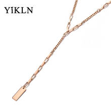 YiKLN Original Design Geometric Charm Pendant Necklaces For Women Titanium Stainless Steel Box Chain Choker Necklace YN19150 2024 - buy cheap