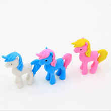 1Pcs/lot Colorful Mini Animal Unicorn Horse Shapes Eraser Rubber Pencil Drawing For Correction Kids Learning Materials School 2024 - buy cheap